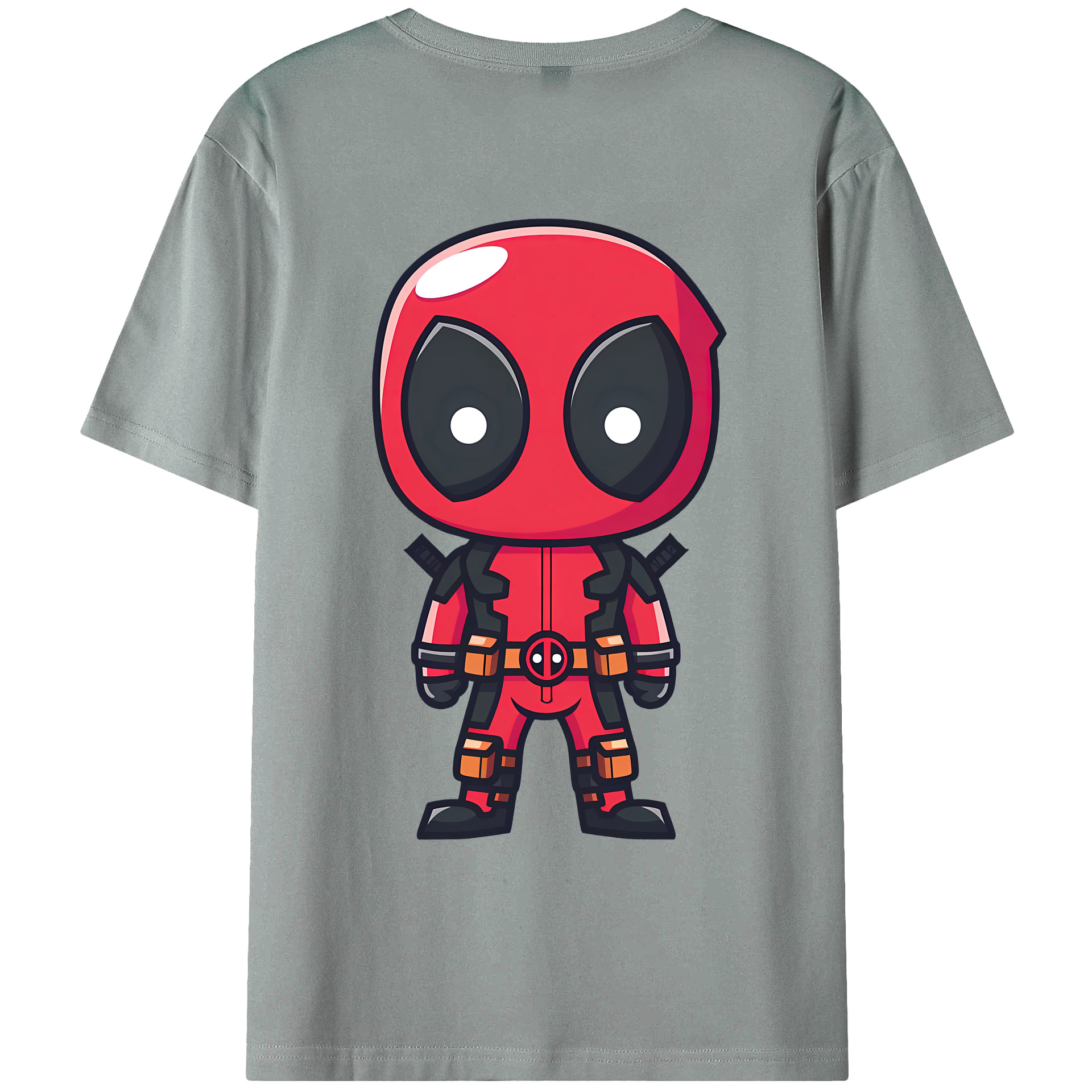 （画像用） Deadpool デッドプール 綿100％ メンズ半袖Tシャツ（バックプリント） 通気性